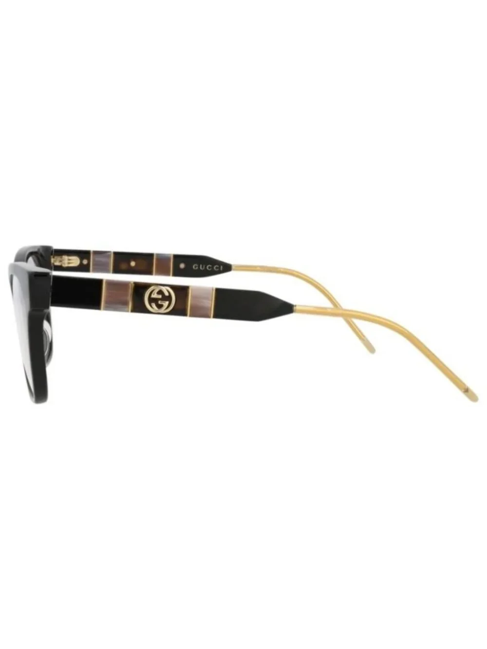 New Gucci Womens Cat Eye Black Black Transparent Fashion Designer Eyeglasses